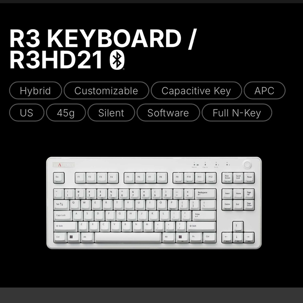 Realforce R3 KEYBOARD / R3HD21 Bluetooth Keyboard - White